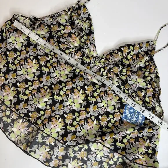 Intimately Free People Floral Cami Tank Top Satin Flowy Low Back Small NWT Boho - Picture 10 of 15
